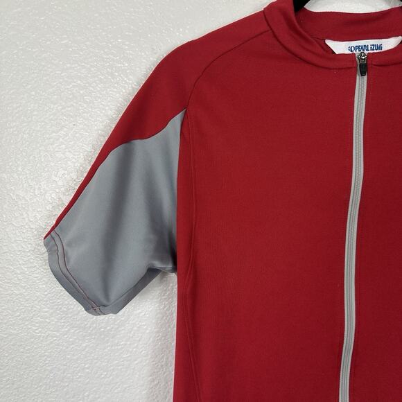 Pearl Izumi Jersey Top Womens Medium Short Sleeve Full Zip Red Cycling - Picture 3 of 9